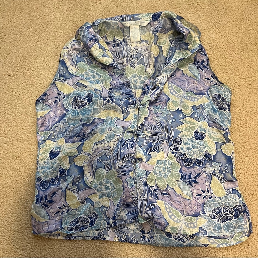 August silk intimates vintage tank top size medium 100% silk